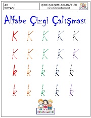 l harfi çizgi çalışması